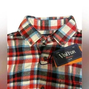 Women’s Red and White Flannel with buttons NWT Size Medium Brand New with Tags